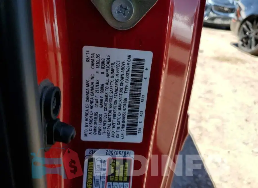 2HGFG4A55EH701886 Photo# 12