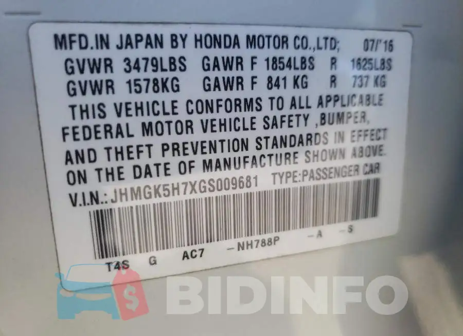 JHMGK5H7XGS009681 Photo# 12