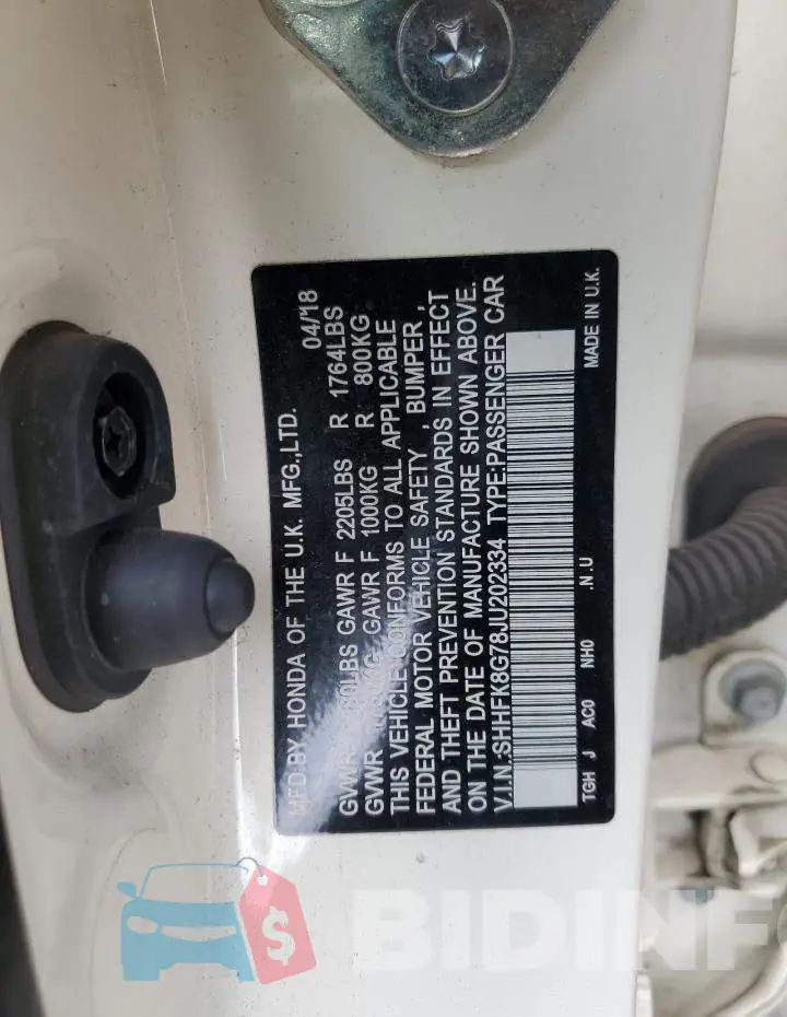 SHHFK8G78JU202334 Photo# 12