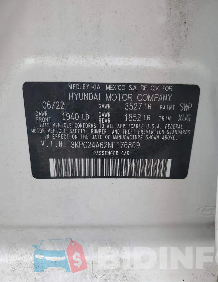 3KPC24A62NE176869 Photo# 12
