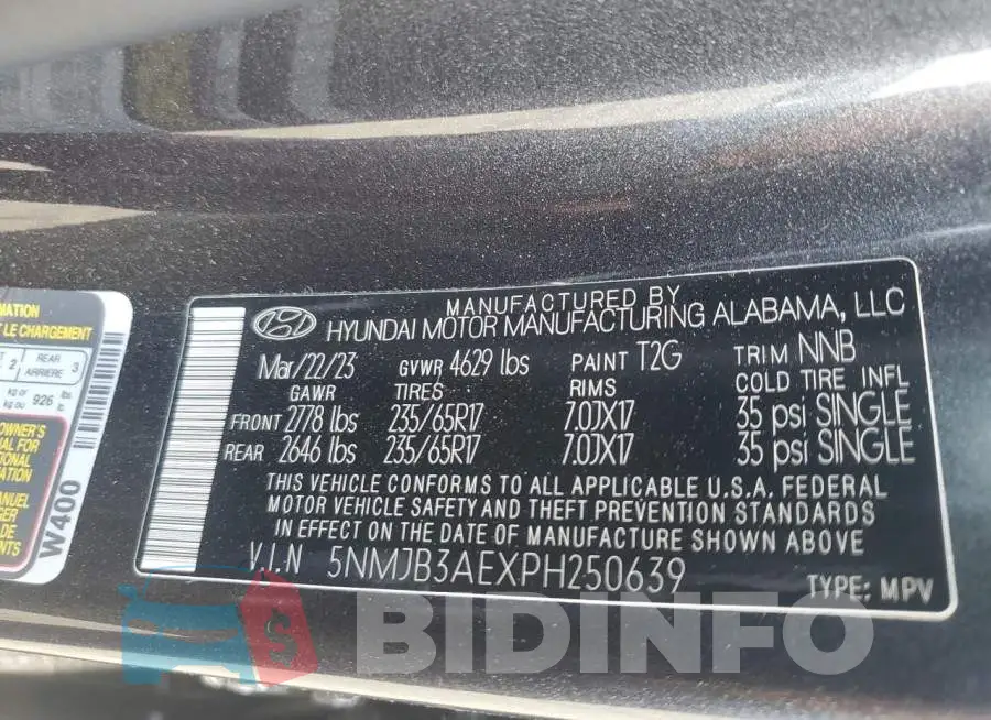 5NMJB3AEXPH250639 Photo# 12