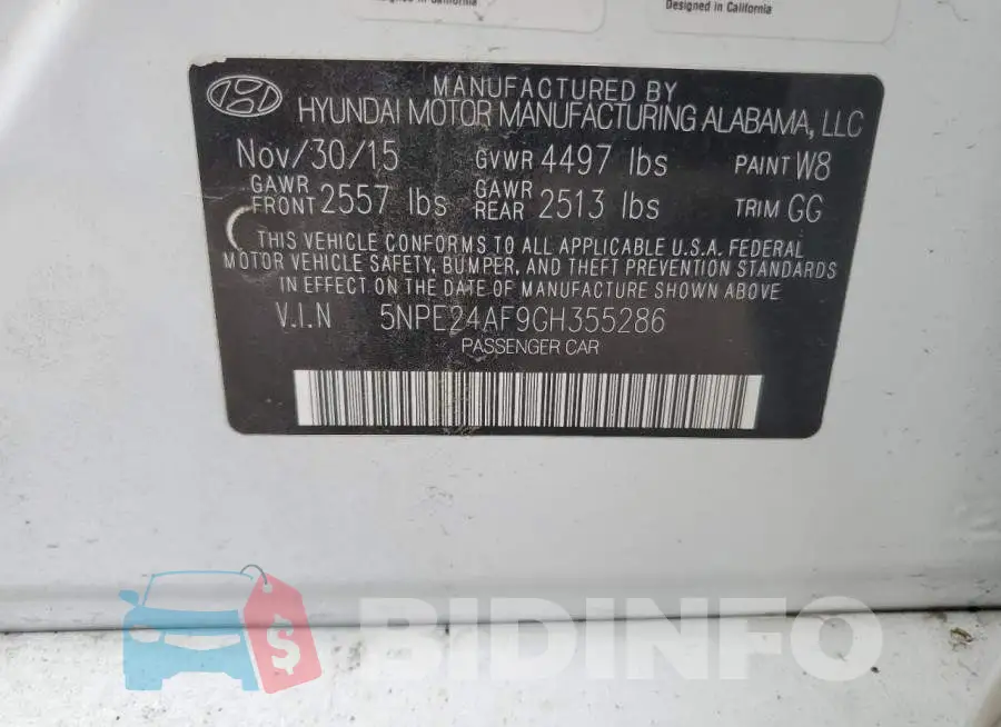 5NPE24AF9GH355286 Photo# 12