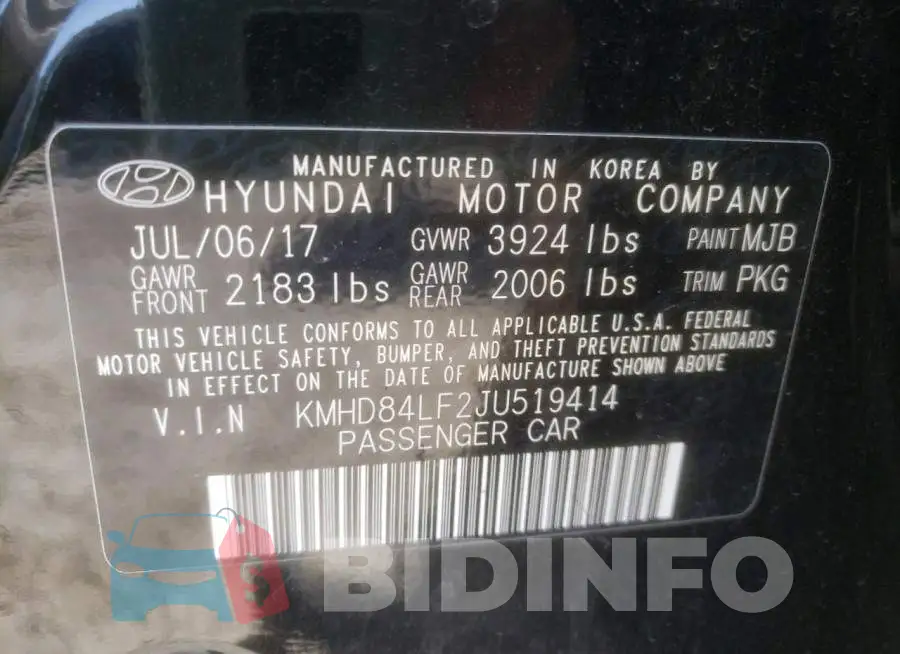 KMHD84LF2JU519414 Photo# 12