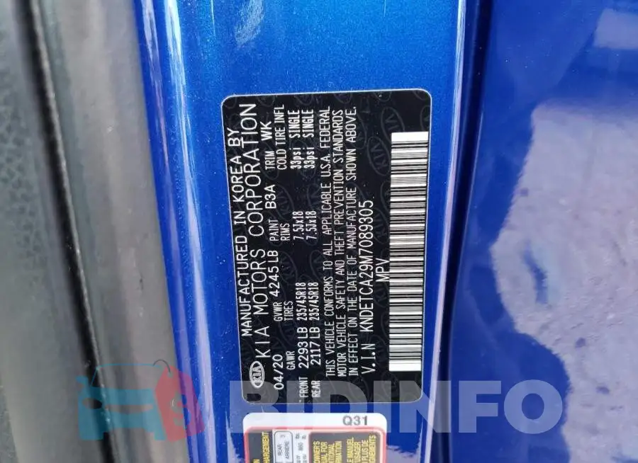 KNDETCA29M7089305 Photo# 14