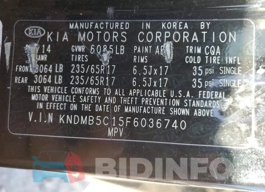 KNDMB5C15F6036740 Photo# 13
