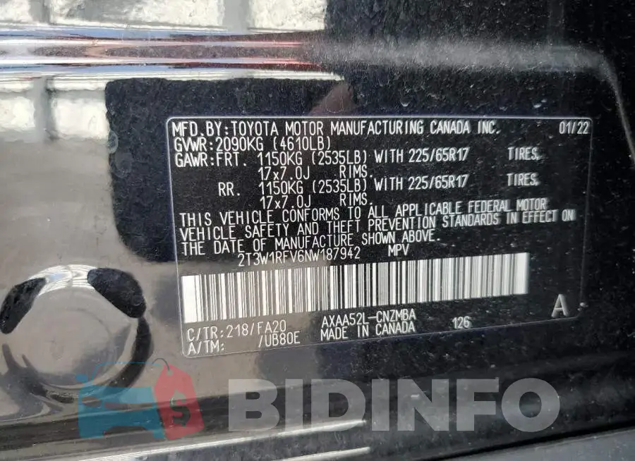 2T3W1RFV6NW187942 Photo# 13
