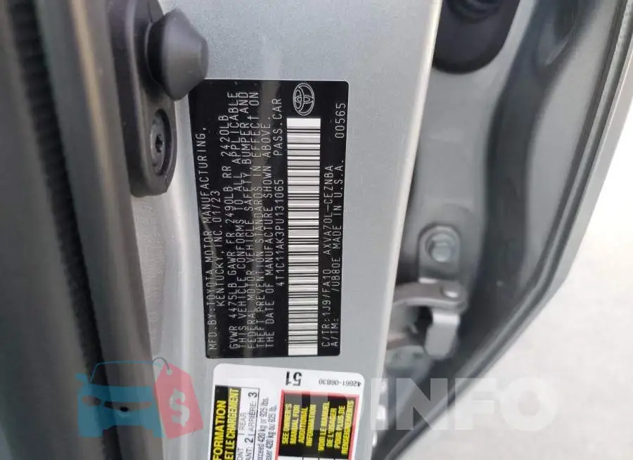 4T1C11AK3PU131065 Photo# 12