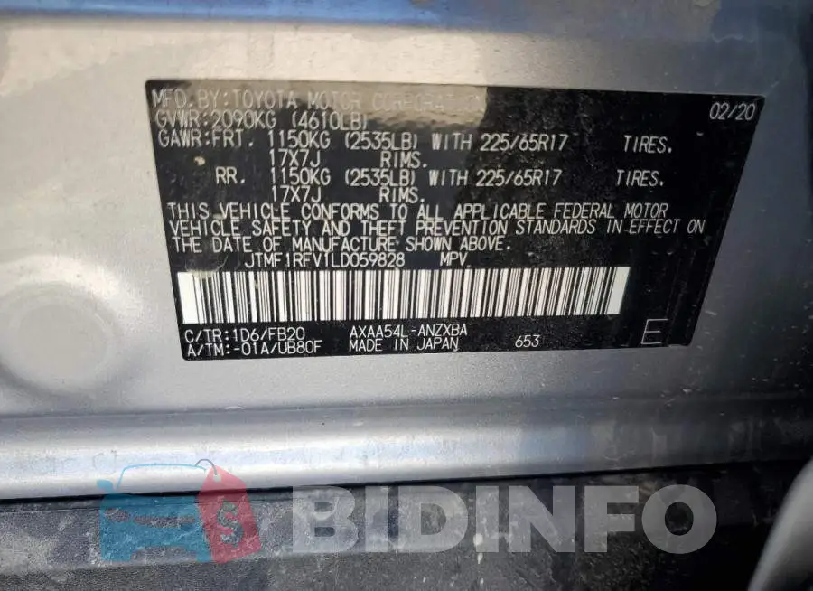 JTMF1RFV1LD059828 Photo# 12