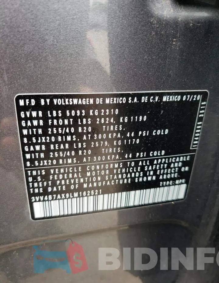3VV4B7AX9LM162521 Photo# 14