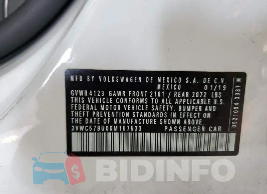 3VWC57BU0KM157533 Photo# 12