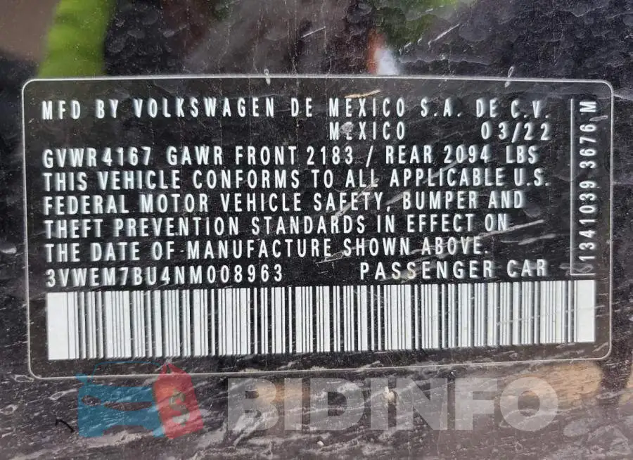 3VWEM7BU4NM008963 Photo# 12