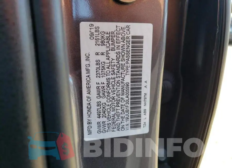 19UUB1F30LA005590 Photo# 13