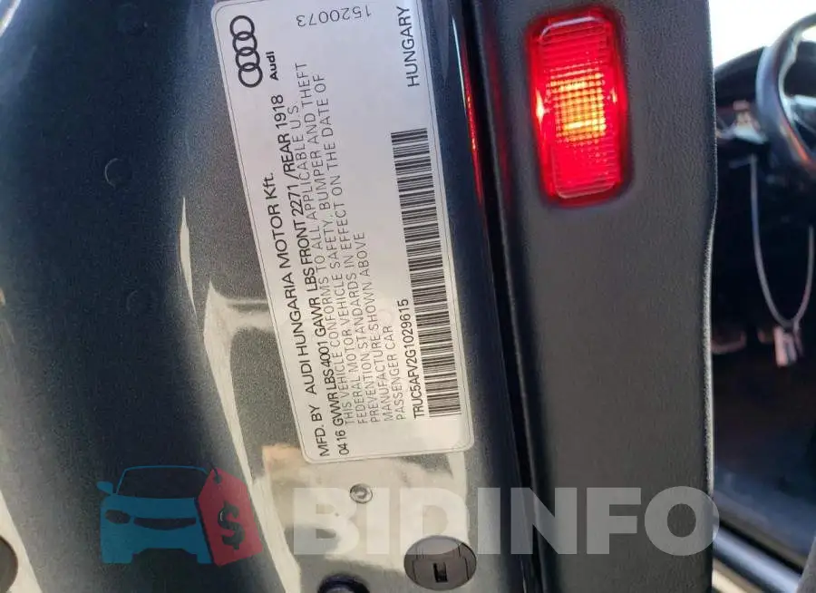 TRUC5AFV2G1029615 Photo# 12
