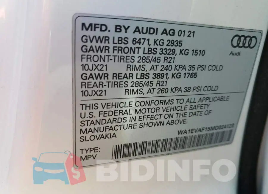 WA1EVAF15MD024123 Photo# 13