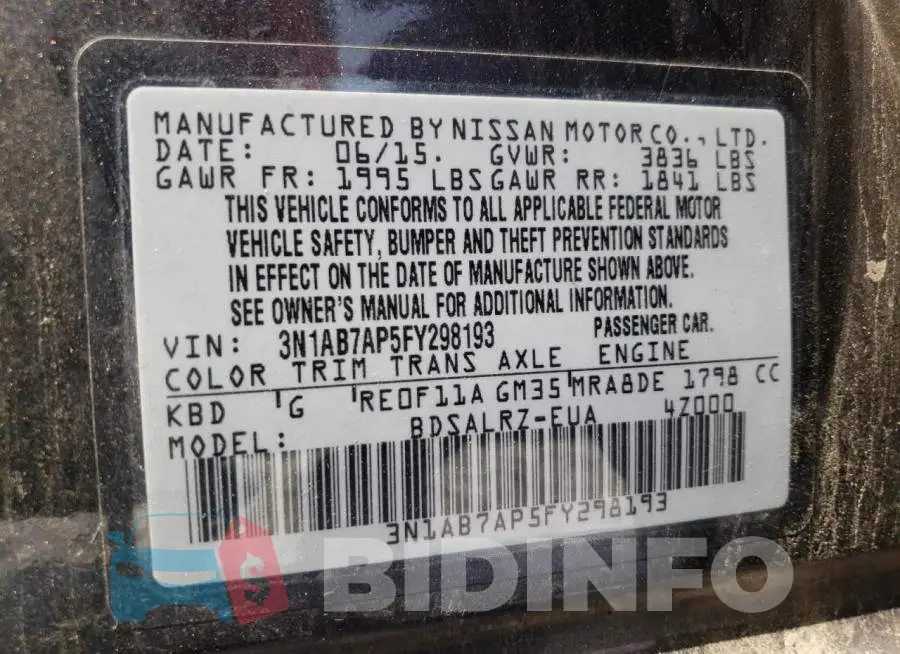 3N1AB7AP5FY298193 Photo# 12