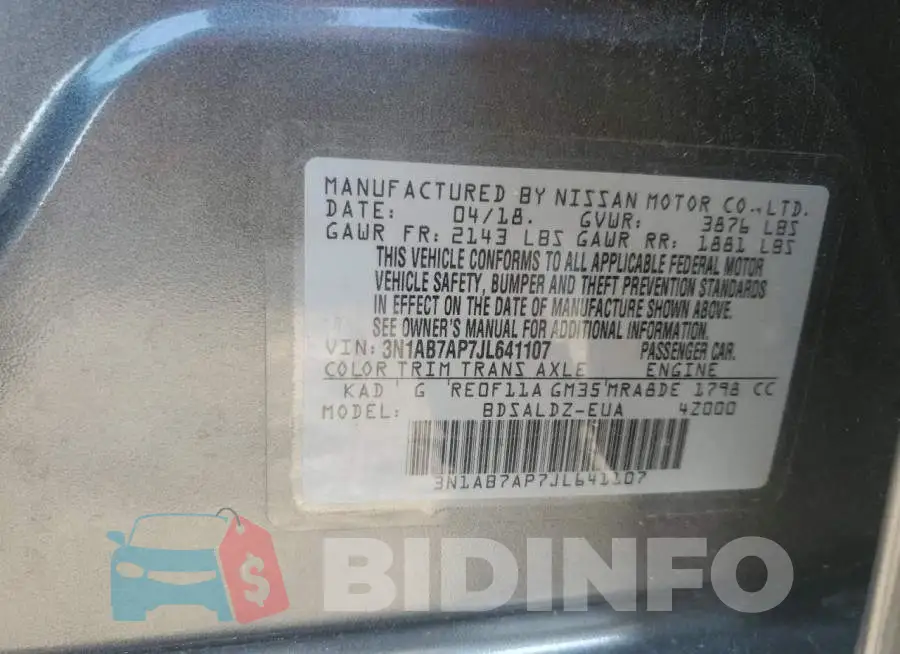 3N1AB7AP7JL641107 Photo# 12