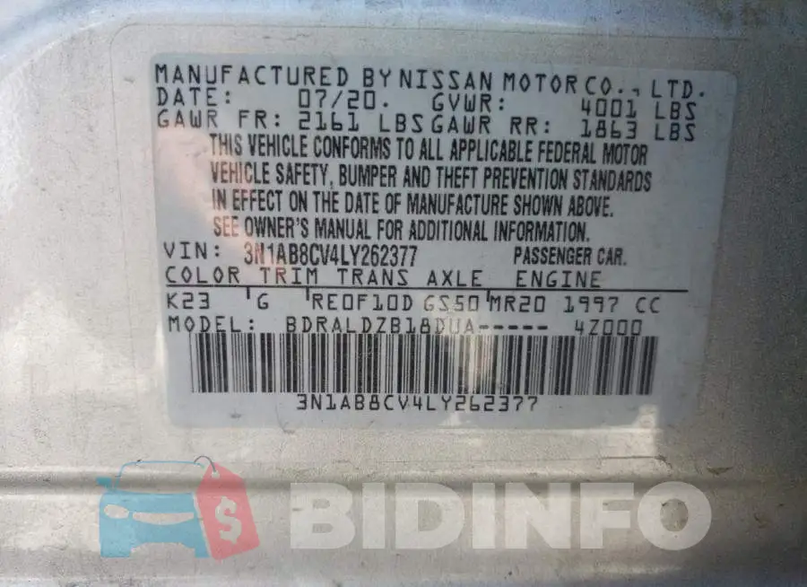 3N1AB8CV4LY262377 Photo# 12