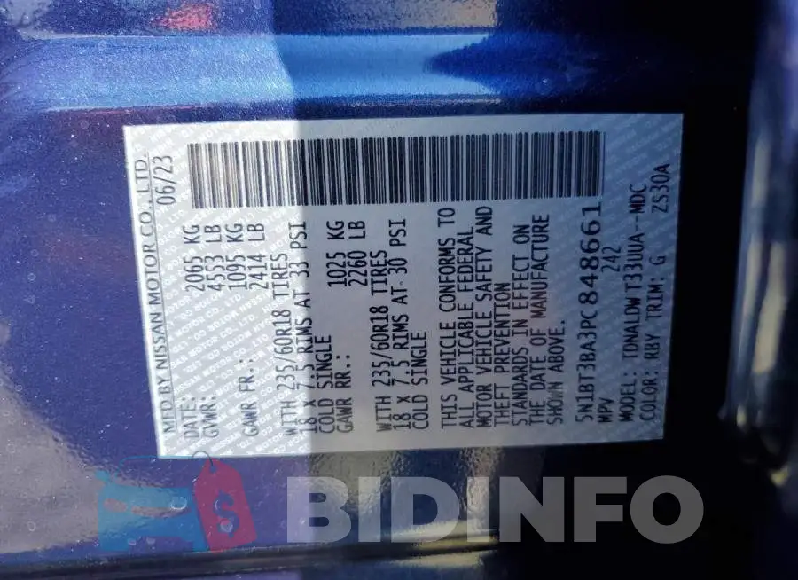 5N1BT3BA3PC848661 Photo# 14