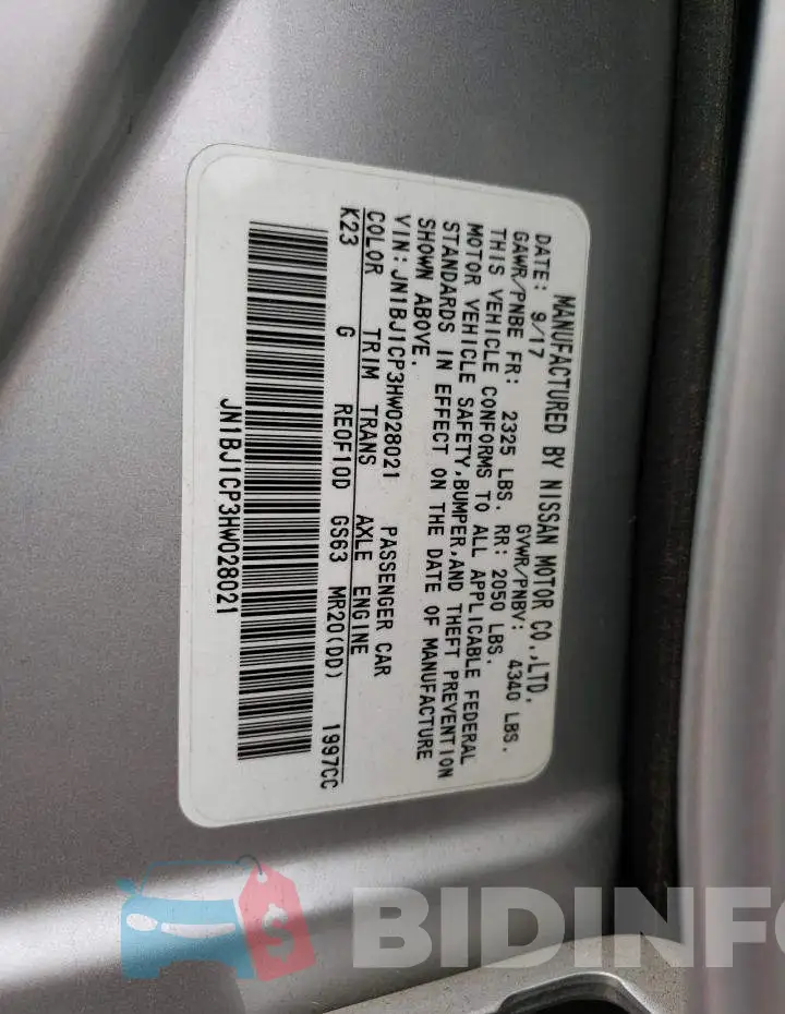 JN1BJ1CP3HW028021 Photo# 13