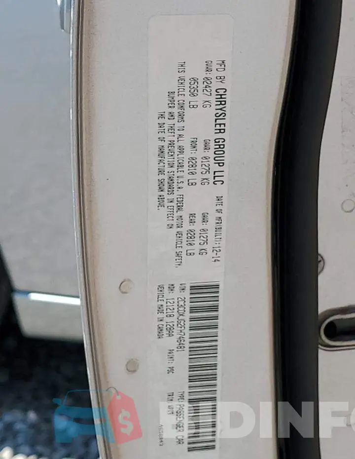 2C3CDXJG2FH746481 Photo# 12