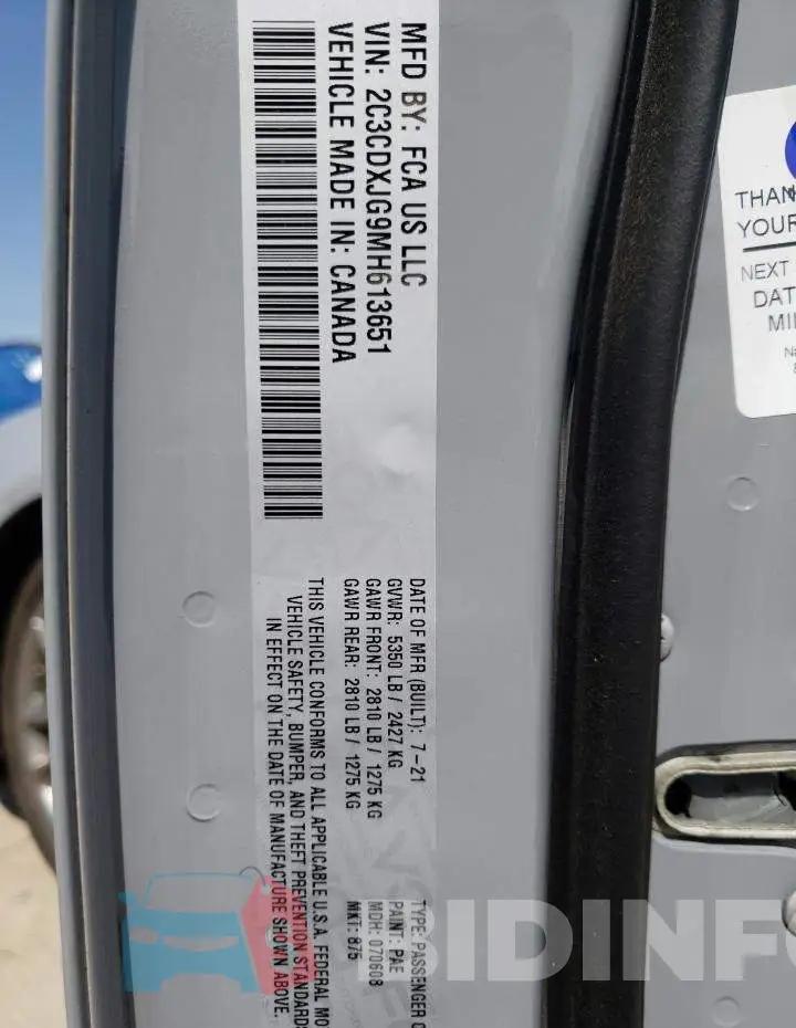 2C3CDXJG9MH613651 Photo# 12