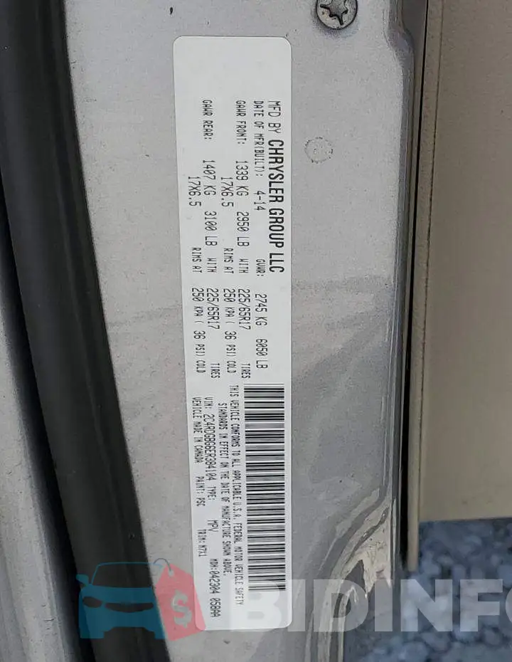 2C4RDGBG6ER384104 Photo# 13