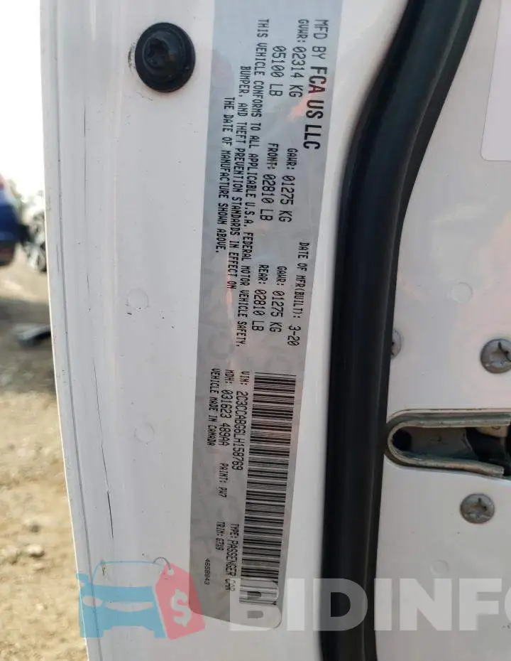 2C3CCABG6LH158769 Photo# 12