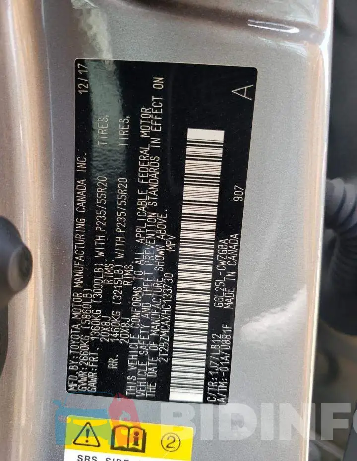 2T2BZMCAXHC133730 Photo# 12
