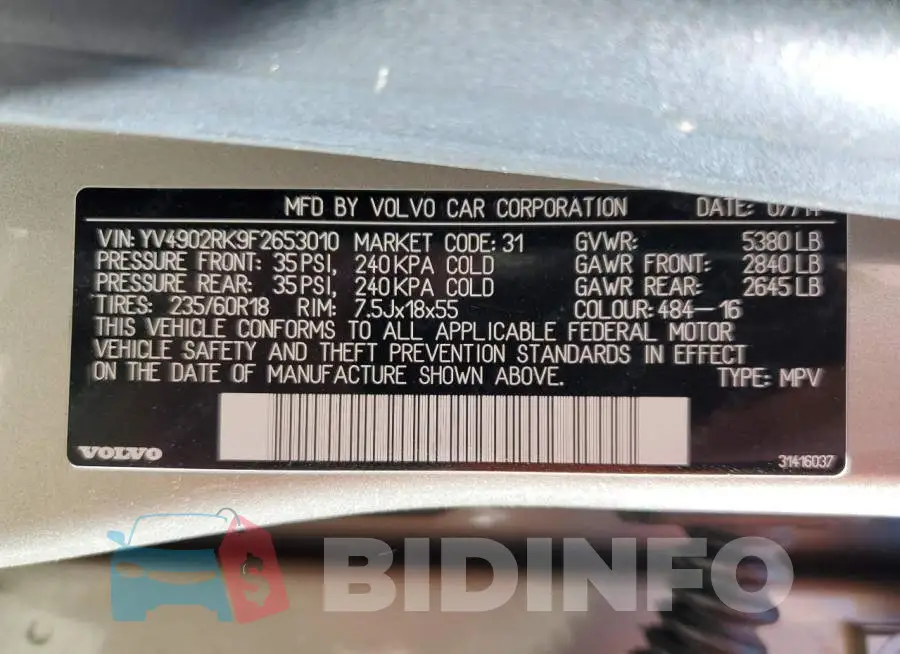 YV4902RK9F2653010 Photo# 14