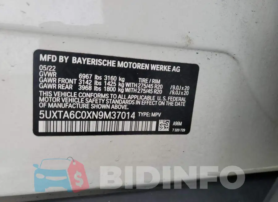 5UXTA6C0XN9M37014 Photo# 12