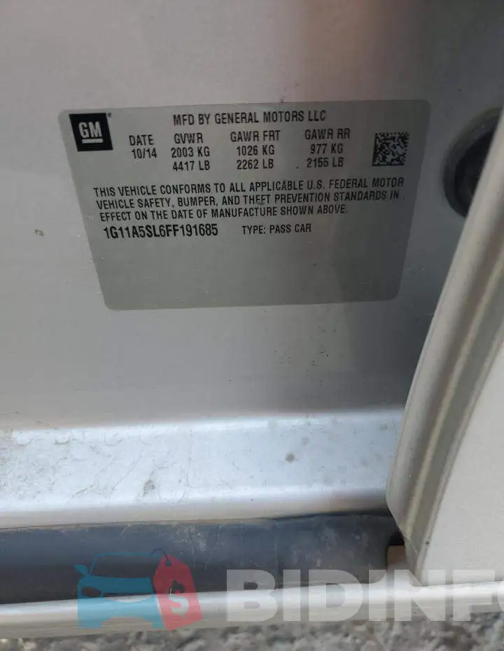 1G11A5SL6FF191685 Photo# 12