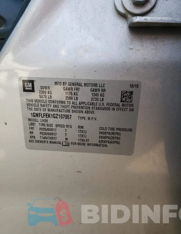 1GNFLFEK1GZ107957 Photo# 12