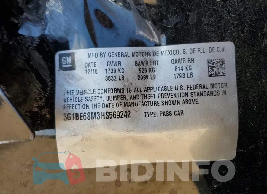 3G1BE6SM3HS569242 Photo# 12