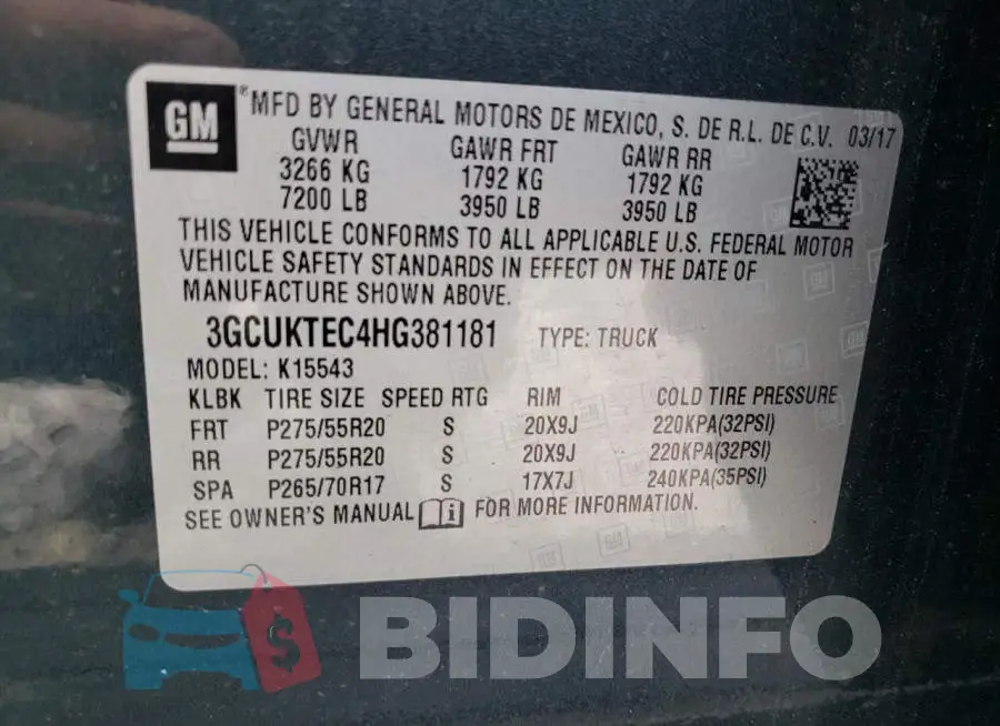 3GCUKTEC4HG381181 Photo# 12
