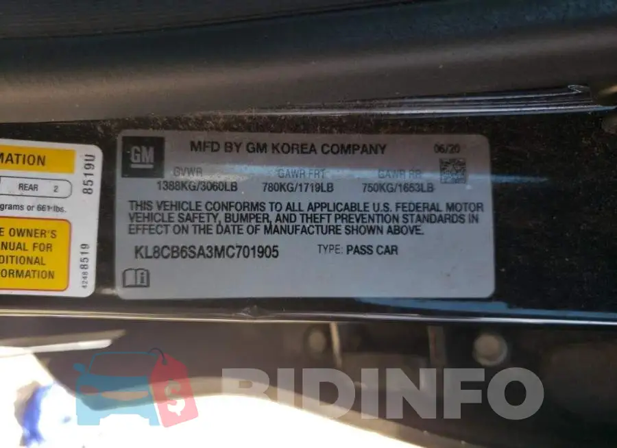 KL8CB6SA3MC701905 Photo# 12