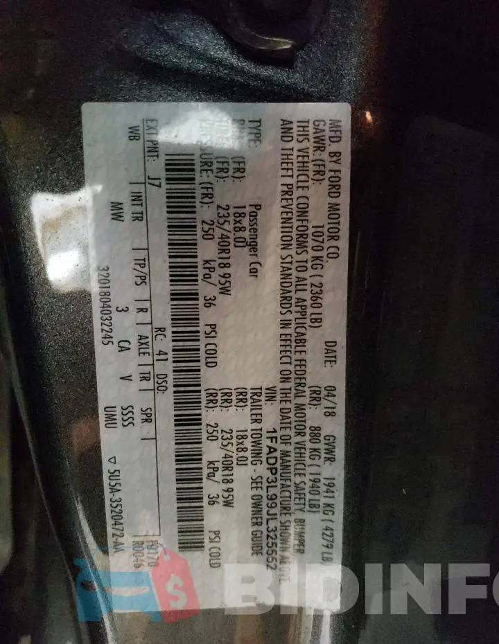 1FADP3L99JL325552 Photo# 12