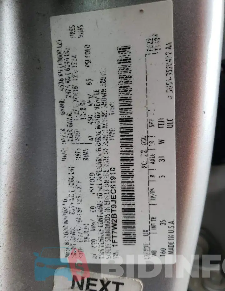 1FT7W2BT9JEC61910 Photo# 12