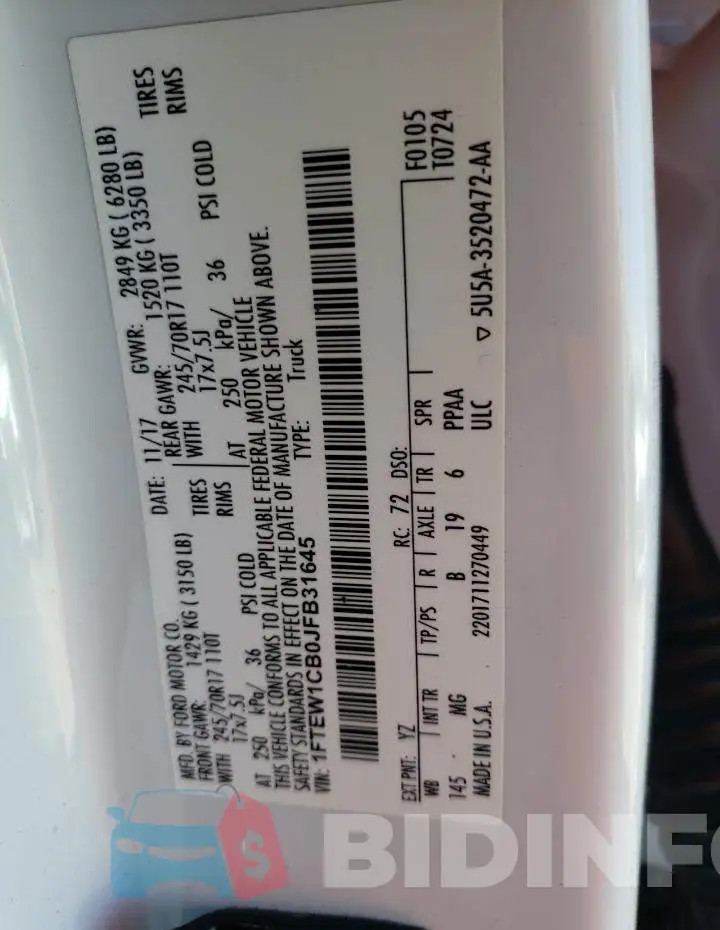 1FTEW1CB0JFB31645 Photo# 12