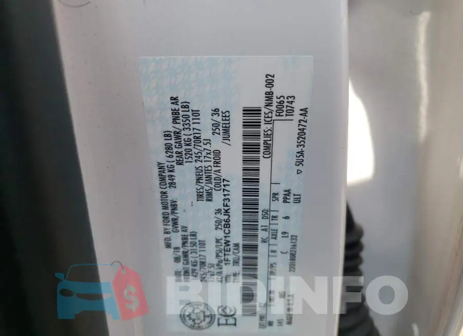 1FTEW1CB6JKF31717 Photo# 13