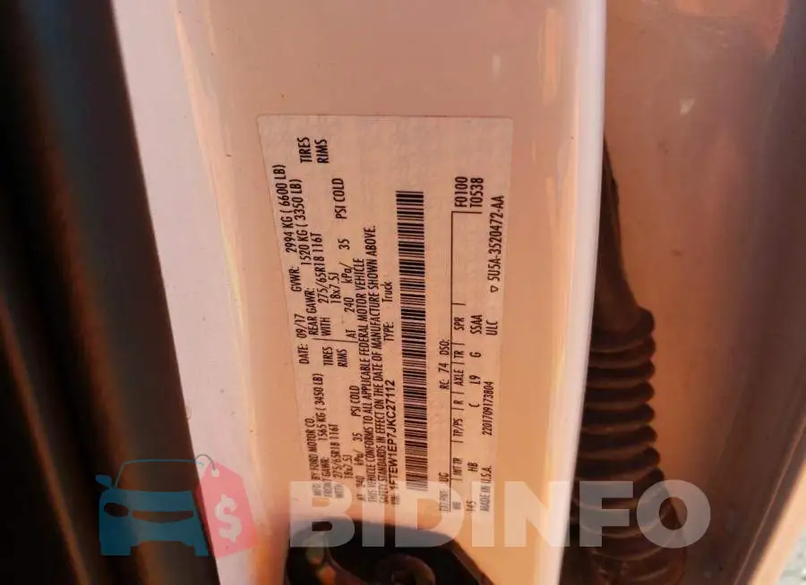 1FTEW1EP7JKC27112 Photo# 13