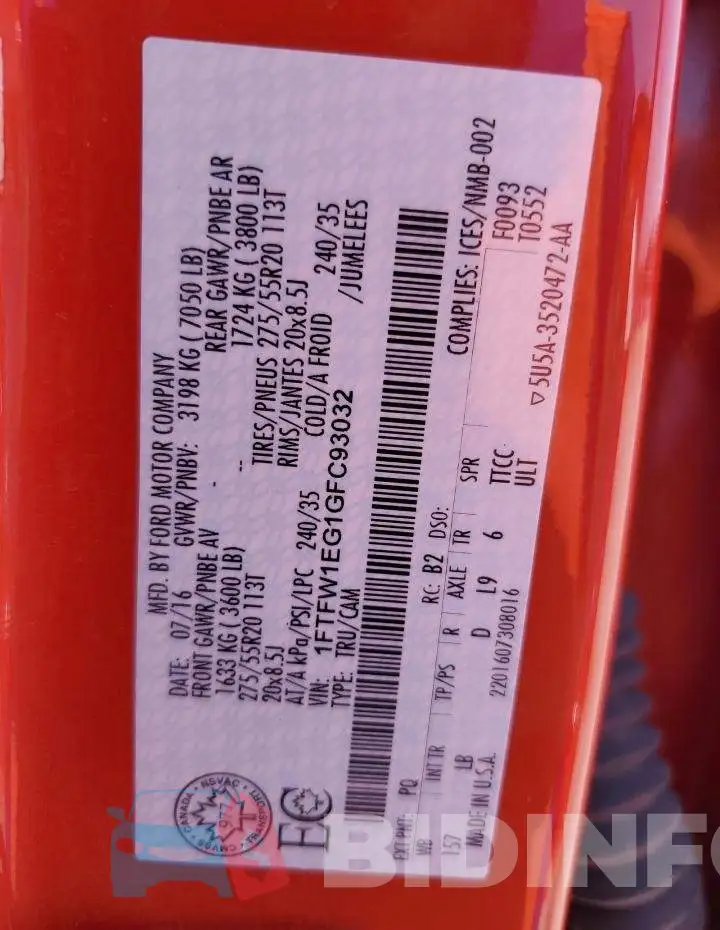 1FTFW1EG1GFC93032 Photo# 12