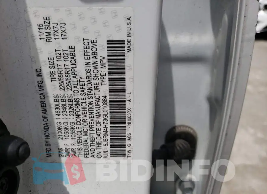 5J6RM4H73GL010884 Photo# 13