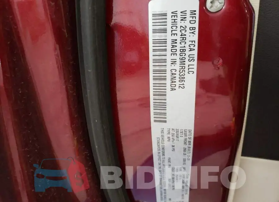 2C4RC1BG9MR538612 Photo# 14