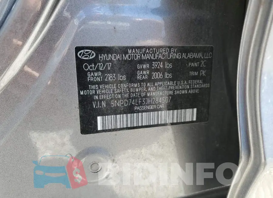 5NPD74LF3JH284507 Photo# 12