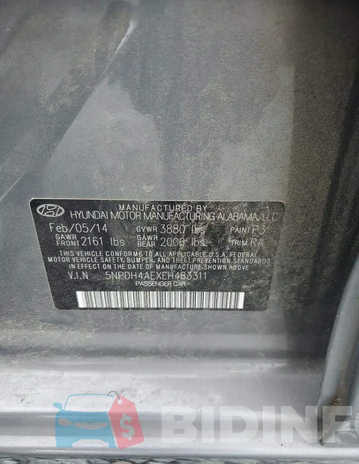5NPDH4AEXEH483311 Photo# 12