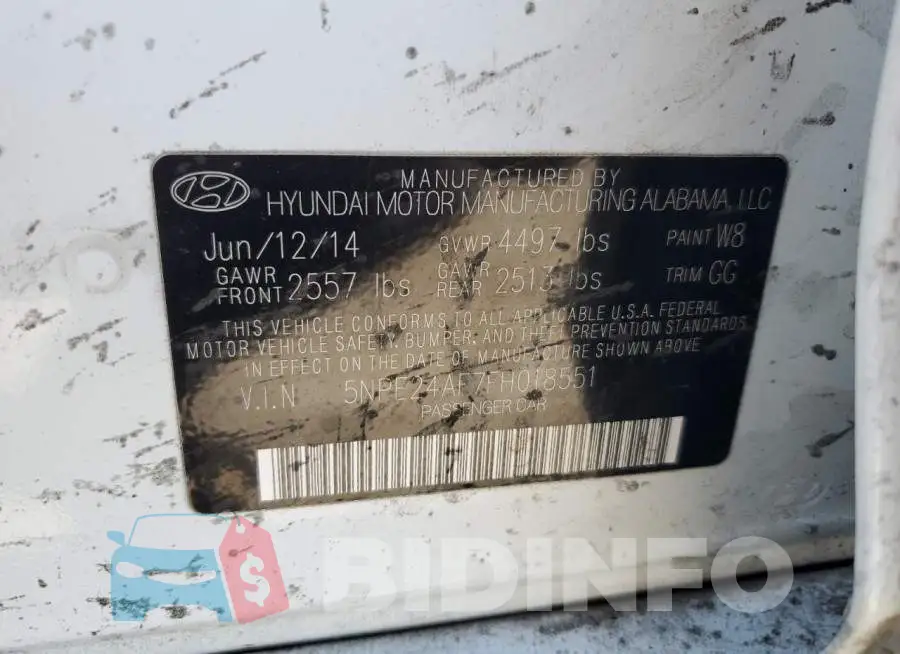 5NPE24AF7FH018551 Photo# 13