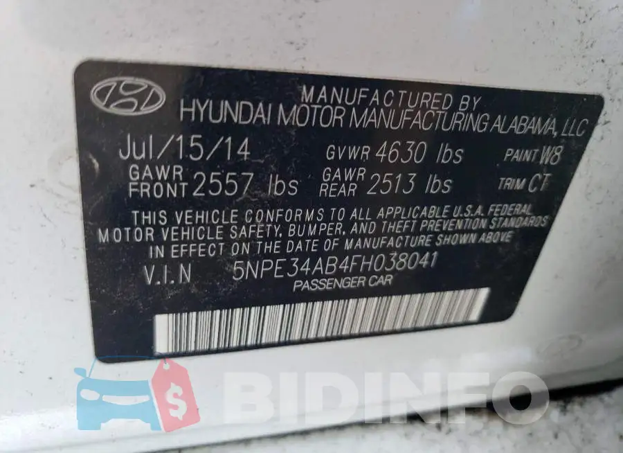 5NPE34AB4FH038041 Photo# 12