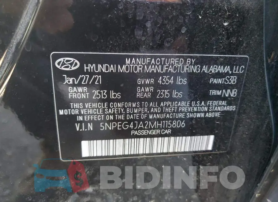 5NPEG4JA2MH115806 Photo# 12