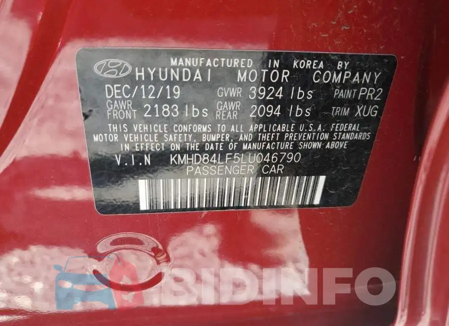 KMHD84LF5LU046790 Photo# 13