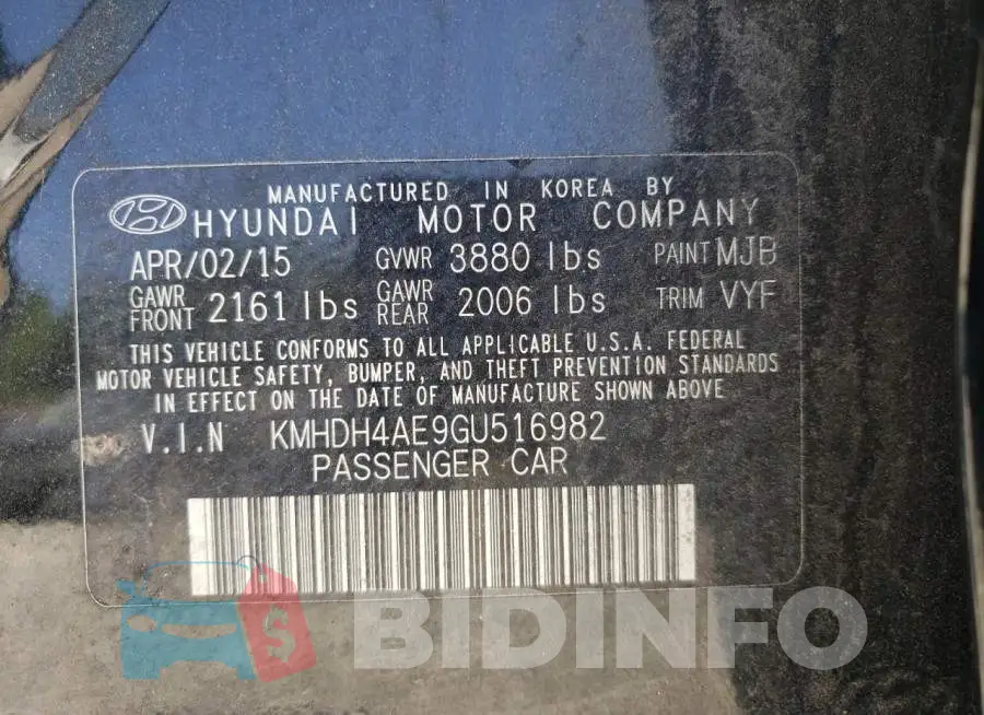 KMHDH4AE9GU516982 Photo# 12